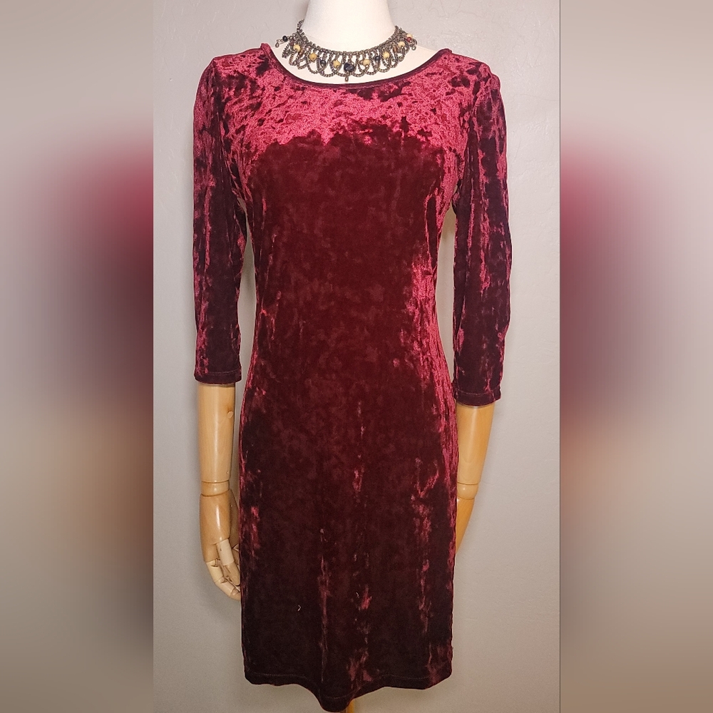 Vintage 1990's Hot Kiss Crushed Velvet Mini Dress, size M